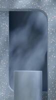 Portrait layout of terrazzo texture frame background 3d rendering mockup scene blue color podium photo