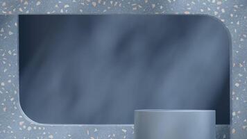 Landscape layout of terrazzo texture frame background 3d rendering mockup scene blue color podium photo