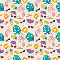 tropical summer element seamless pattern vector
