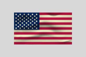 isolated realistic USA flag on white background vector