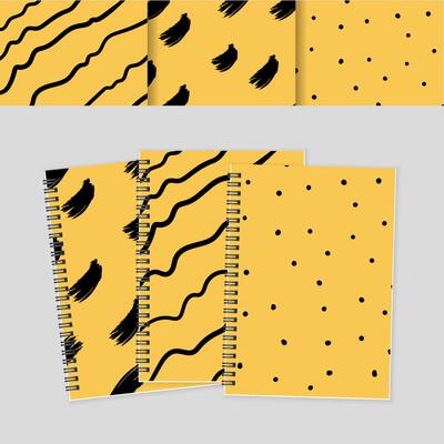set of simple abstract yellow background