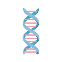 DNA molecule in flat style. Genetic molecule structure with connections illustration. Isolated on white background vector