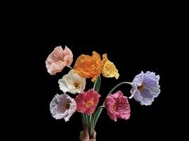Beautiful colorful floral abstract with copy space background. Colorful flowers on copy space frame. photo