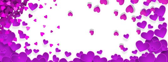 Pink heart bouquet on banner. Copy space for text on Valentine's Day. photo