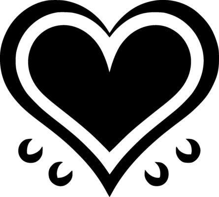Heart, Black and White illustration