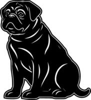 Pug, Minimalist and Simple Silhouette - illustration vector