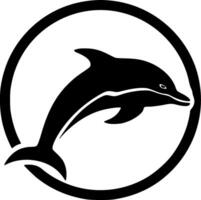 Dolphin - Black and White Isolated Icon - illustration vector