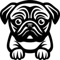 Pug, Minimalist and Simple Silhouette - illustration vector