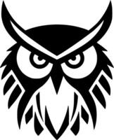 Owl - Black and White Isolated Icon - illustration vector