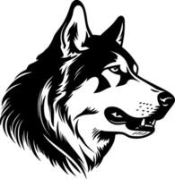 Siberian Husky - Black and White Isolated Icon - illustration vector