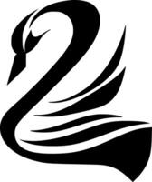Swan - Black and White Isolated Icon - illustration vector