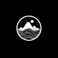 Ocean, Black and White illustration vector