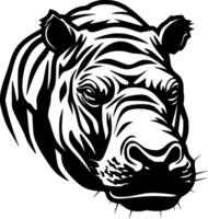 Hippopotamus, Minimalist and Simple Silhouette - illustration vector