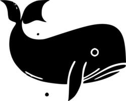 Whale, Minimalist and Simple Silhouette - illustration vector