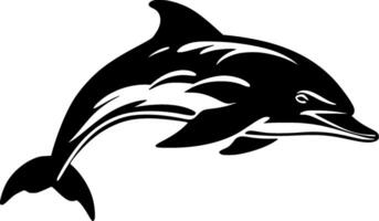 Dolphin - Black and White Isolated Icon - illustration vector