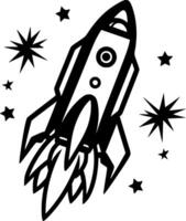 Rocket, Minimalist and Simple Silhouette - illustration vector