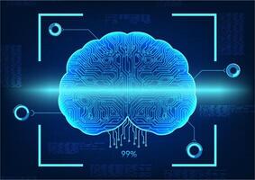 Artificial intelligence technology that scans the brain of an AI, which is a technological circuit, shows the search for cyber information on the internet. Analyze and convert into information vector