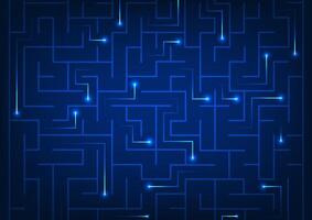 Technology background Maze with light lines leading the way Shows the use of cyber technology to search for information on the internet. Come to help solve problems and provide solutions. vector