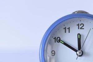 Alarm clock close-up. soft violet background. Time concept. Copyspace photo