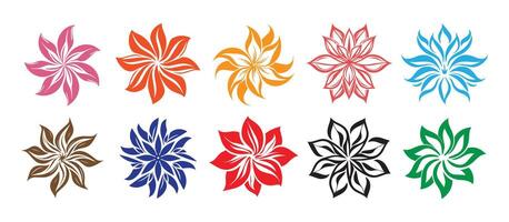 resumen vistoso flores íconos o logo diseño modelo vector