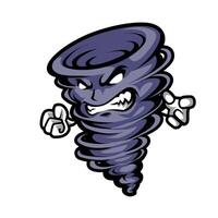 Tornado mascot logo design with modern illustration concept style for badge vector