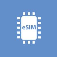 Esim chip card concept icon. Embedded sim card cellular mobile technology smart concept vector