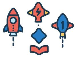 Illustration Design of Rocket and Book vector