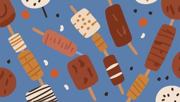 Assorted Skewers with Grilled Meats vector