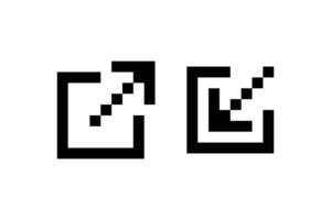 Pixel external link. icon. vector