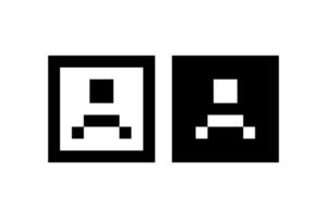 Pixel Art Robot Face. icon. vector