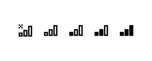 Pixel Art Signal Strength. icon. vector