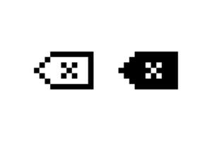 Delete button pixel. icon. vector
