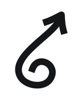 Arrow curl upward, white background vector