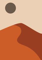 Desert landscape in boho style vector