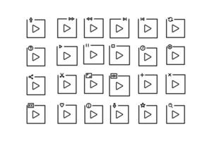 set of 24 folder icons line, isolated on white editable background. vector