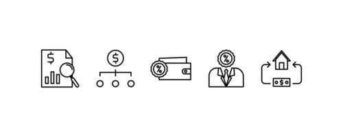 Line Icon, Credit and Refinancing concept isolated on white editable background. vector
