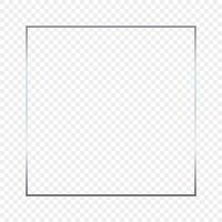 Silver glowing square frame vector