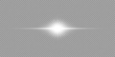 White horizontal light effect of lens flares vector