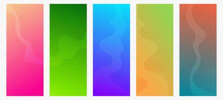 Modern colorful gradient background with wave lines vector