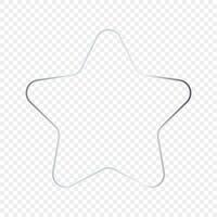 Silver glowing rounded star shape frame vector