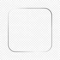 Silver glowing rounded square frame vector