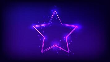 Neon double frame with shining effects vector