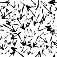 Seamless pattern with black hand drawn arrows vector