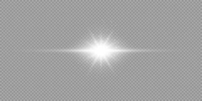 White horizontal light effect of lens flares vector