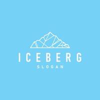 Antarctic Cold Mountain Iceberg Logo Design, Simple Template Symbol Illustration vector