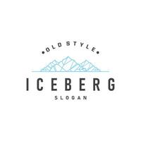 Antarctic Cold Mountain Iceberg Logo Design, Simple Template Symbol Illustration vector