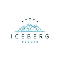Antarctic Cold Mountain Iceberg Logo Design, Simple Template Symbol Illustration vector