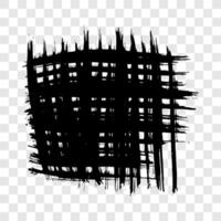 Black brush stroke in square form. Hand drawn ink spot isolated on background. illustration vector