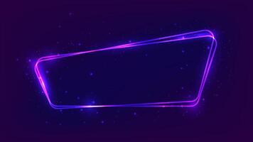 Neon rounded frame with shining effects vector