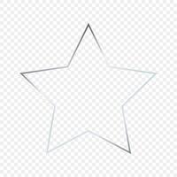 Silver glowing star shape frame vector